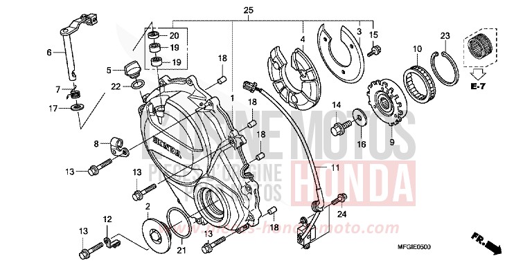 RIGHT CRANKCASE COVER for CB600F Hornet ABS PEARL ACID YELLOW (Y205) from 2010